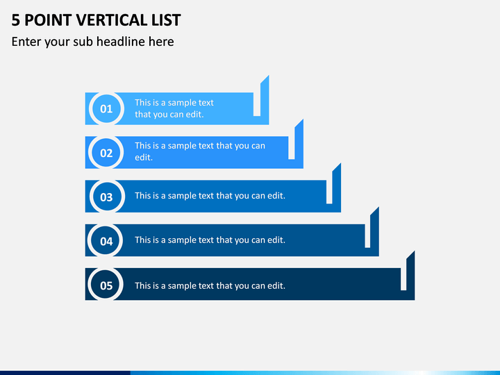 5 Point Vertical List PPT Slide 1