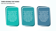 Three Editable Text Boxes PPT Slide 1