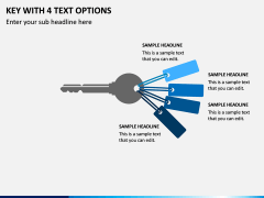 Key with 4 Text Options PPT Slide 1