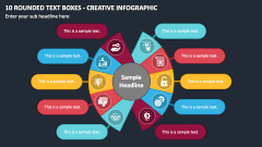 10 Rounded Text Boxes - Creative Infographic PPT Slide 1