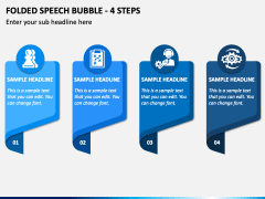 Folded Speech Bubble - 4 Steps PPT Slide 2