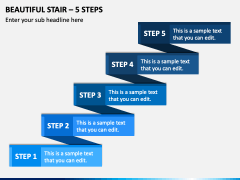 Beautiful Stair - 5 Steps PPT Slide 2