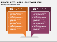 Modern Speech Bubble - 2 Rectangle Boxes PPT Slide 1
