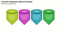 4 Elegant Horizontal Arrow Text Boxes PPT Slide 1
