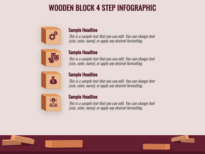 Wooden Blocks Infographic PPT Slide 1