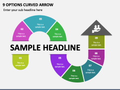 9 Options Curved Arrow PPT Slide 2