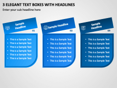 3 Elegant Text Boxes with Headlines PPT Slide 1