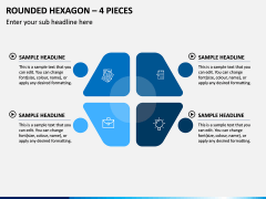 Rounded Hexagon – 4 Pieces PPT Slide 1