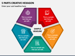 5 Parts Creative Hexagon PPT Slide 1