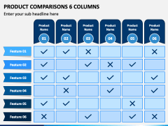Product Comparisons - 6 Columns PPT Slide 2