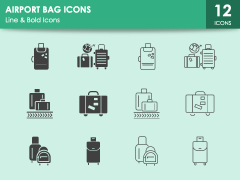 Airport Bag Icons PPT Slide 1