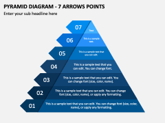 Pyramid Diagram - 7 Arrows Points PPT Slide 2