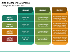 3 By 4 Table Matrix Slide 2