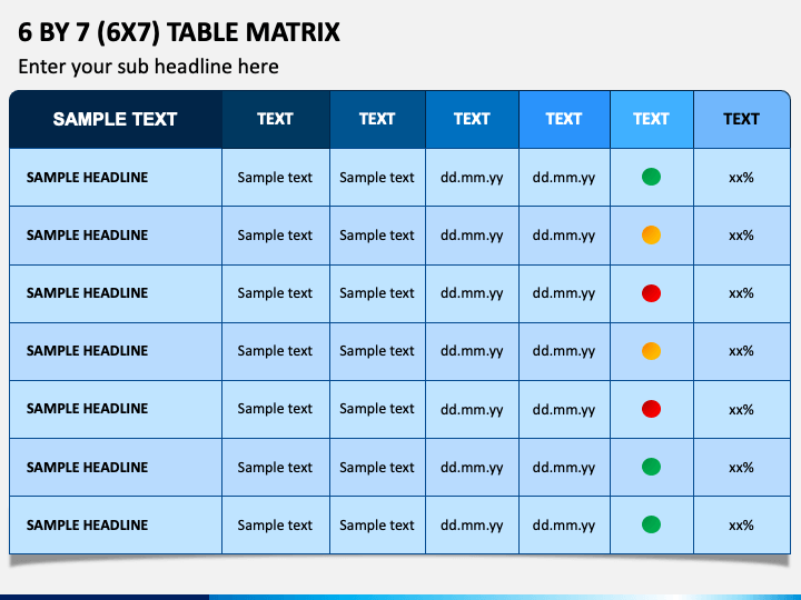6 By 7 Table Matrix Slide 1