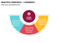 Beautiful Semicircle - 3 Segments PPT Slide 2