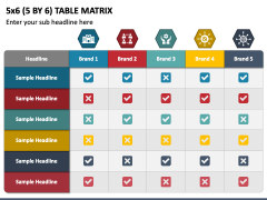 5 by 6 Table Matrix PowerPoint Template - PPT Slides