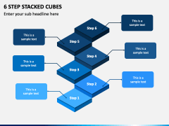 6 Step Stacked Cubes PPT Slide 1