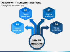 Arrow with Hexagon - 4 Options PPT Slide 2