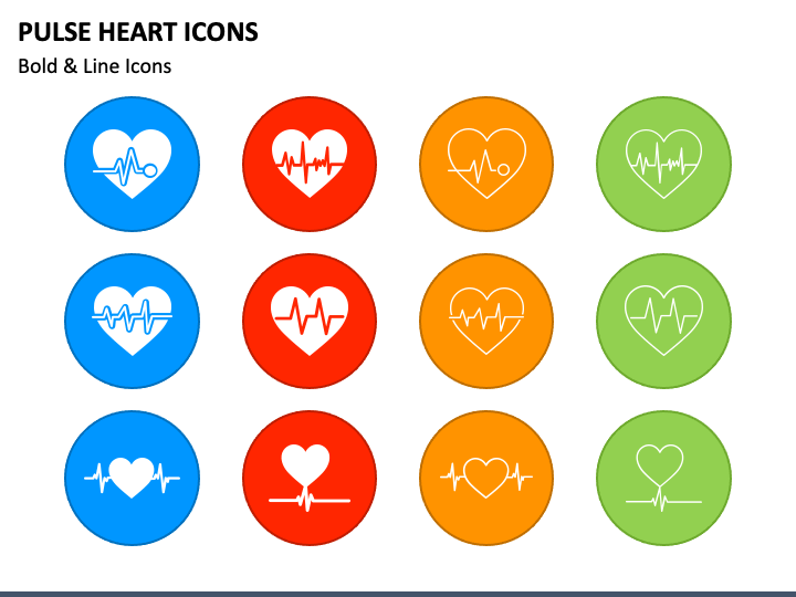 Pulse Heart Icons PPT Slide 1