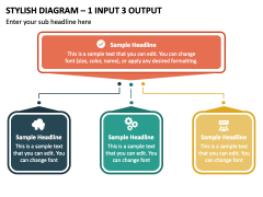 Stylish Diagram - 1 Input 3 Output PPT Slide 2