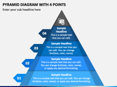 Pyramid Diagram with 4 Points PPT Slide 2
