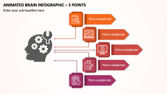 Animated Brain Infographic - 5 Points PPT Slide 1