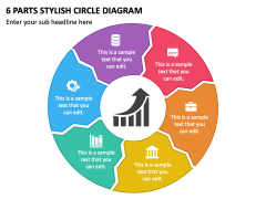 6 Parts Stylish Circle Diagram PPT Slide 2