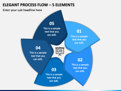 Elegant Process Flow - 5 Elements PPT Slide 2