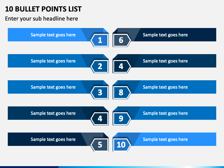 Free 10 Bullet Points List For PowerPoint And Google Slides