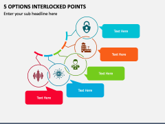 5 Options Interlocked Points PPT Slide 2