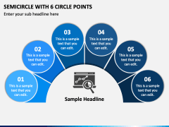 Semicircle with 6 Circle Points PPT Slide 2