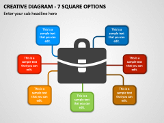 Creative Diagram - 7 Square Options PPT Slide 1
