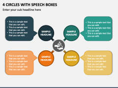 4 Circles with Speech Boxes PPT Slide 1