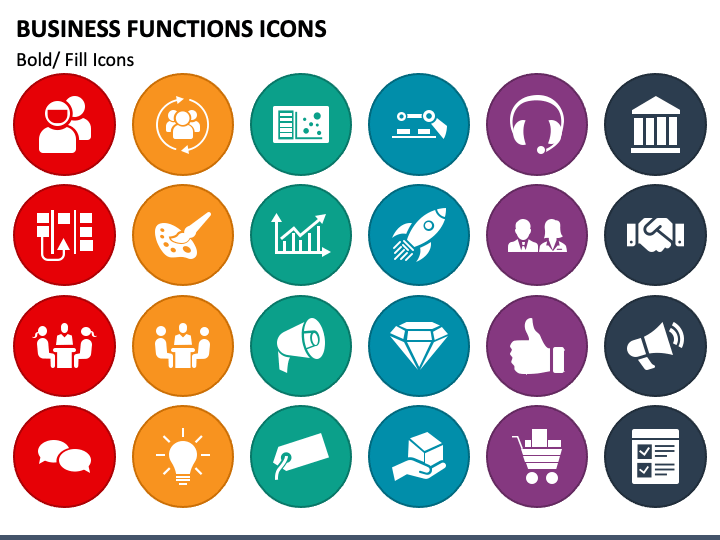 Business Functions Icons PPT Slide 1