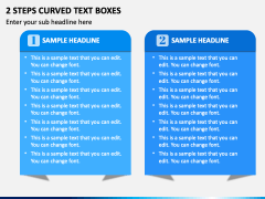 2 Steps Curved Text Boxes PPT Slide 2