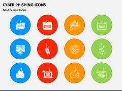 Cyber Phishing Icons PPT Slide 1