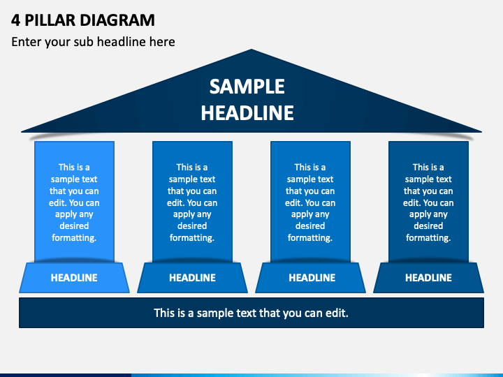Free 4 Pillar Diagram PowerPoint Template PPT Slides