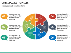 Circular Puzzle – 6 Pieces PPT Slide 2
