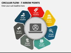 Circular Flow - 7 Arrow Points PPT Slide 1