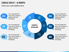 Circle Split – 6 Parts PPT Slide 1