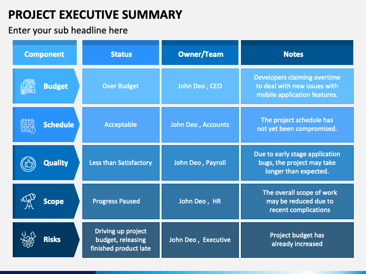 Project Executive Summary Powerpoint Template Ppt Slides Sketchbubble