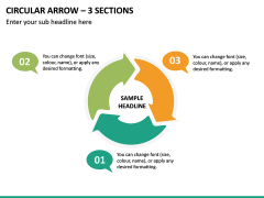 Circular Arrow – 3 Sections PPT Slide 2