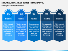 5 Horizontal Text Boxes Infographic PPT Slide 2