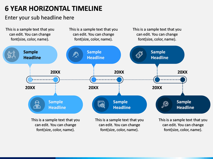 6 Year Horizontal Timeline PPT Slide 1