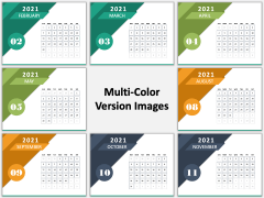 Calendar 2021 Type 4 PPT Multicolor Combined