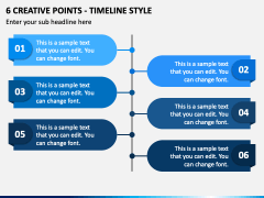 6 Creative Points - Timeline Style PPT Slide 2