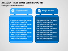 2 Elegant Text Boxes with Headlines PPT Slide 1