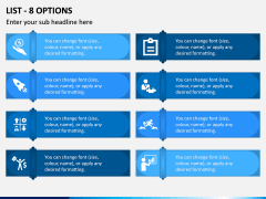 List - 8 Options PPT Slide 1