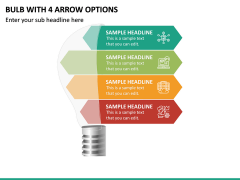 Bulb With 4 Arrow Options PPT Slide 2