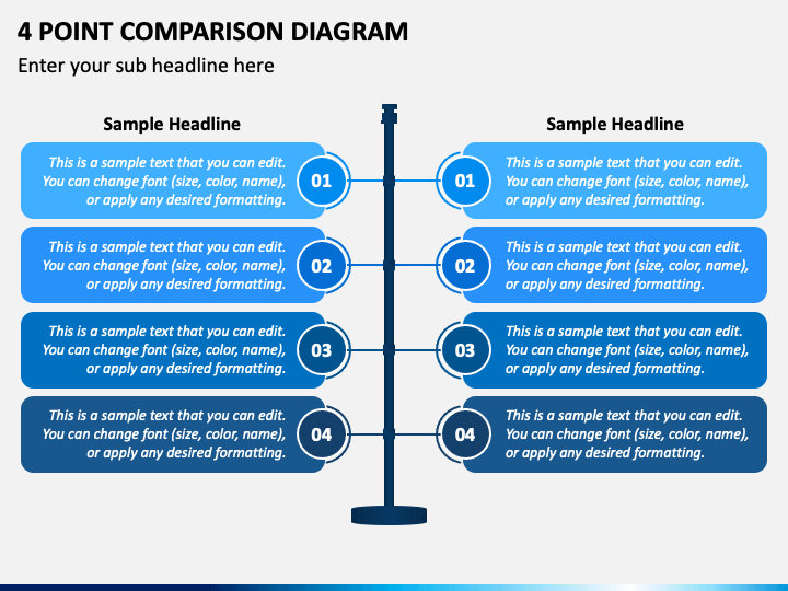 4 Point Comparison Diagram PPT Slide 1
